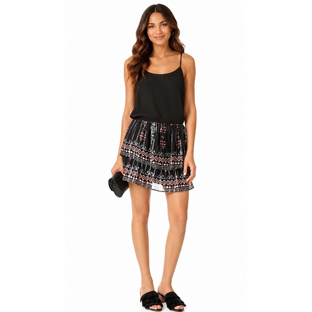 JOIE Women's Mini Skirt MEDIUM Flowy Silk Blend Multicolor 3943-T5937